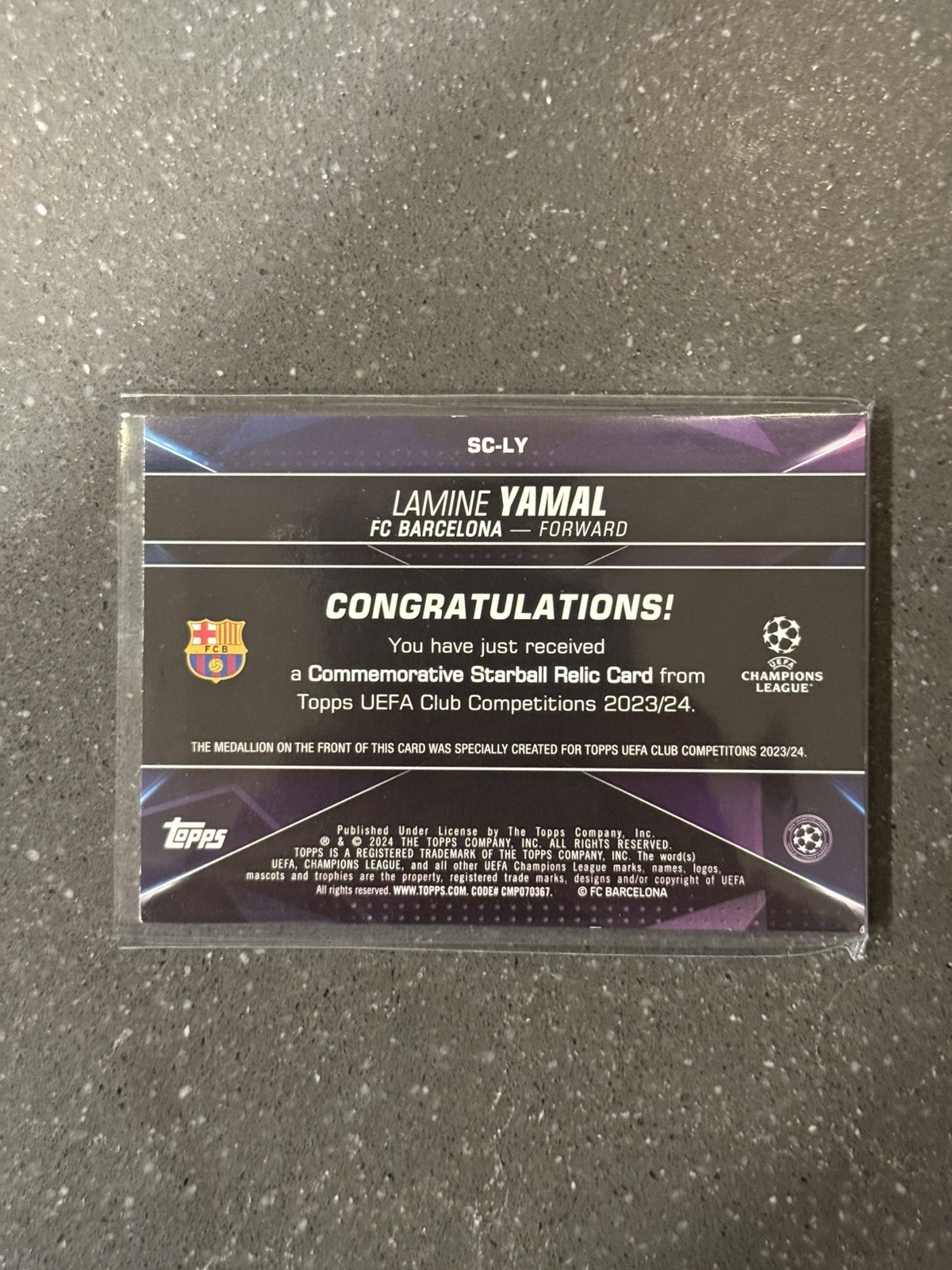 2023-24 Topps UEFA Lamine Yamal Starball Relic #SC-LY (RC) view 2