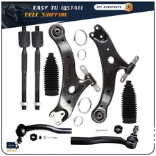 Front Lower Control Arm Ball Joint Tie Rod & Rack Bellow For 02-03 Toyota Camry