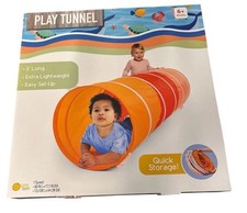Sunny Days Entertainment 5 ft Pop-Up Kids Crawl Play Tunnel, Orange, 6+ Months