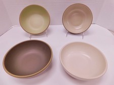 4 Heath Ceramics Coupe Bowls Cereal Soup Green White Brown Grey 6 1/2" Diameter