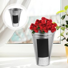  Bucket Flower Pot Black Florist Buckets Chalkboard Metal Vase Jug
