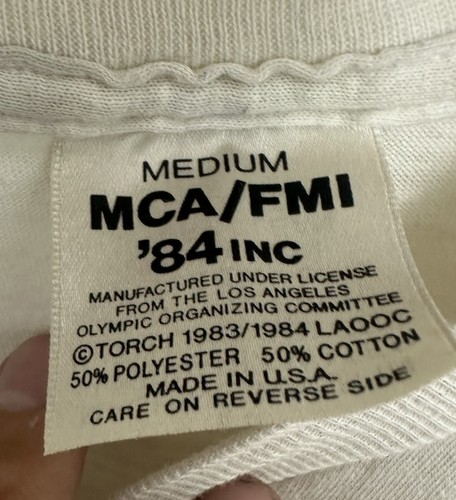 Camiseta Polo Acuático Malibú Vintage Años 80 1984 Juegos Olímpicos de Los Ángeles Doble Cara Talla Pequeña - Imagen 5 de 9