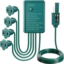 4 Channel Chase Christmas Light Controller, High Power 1.25A 147W Per Channel, I