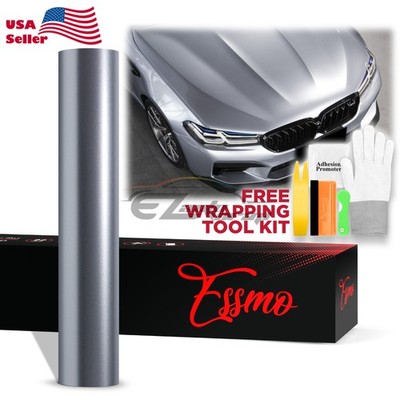ESSMO PET Super Gloss Metallic GT Silver Auto Vinyl Wrap Film Sheet Like Paint
