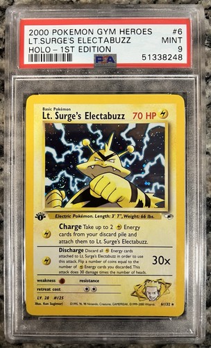 Lt. Surge's Electabuzz (1st Edition) graded PSA 9 for sale on eBay