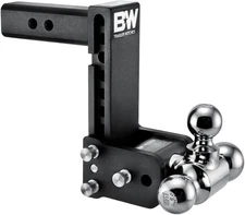 B&W Trailer Hitches Tow & Stow Adjustable Trailer Hitch Ball Mount - Fits 2" Rec
