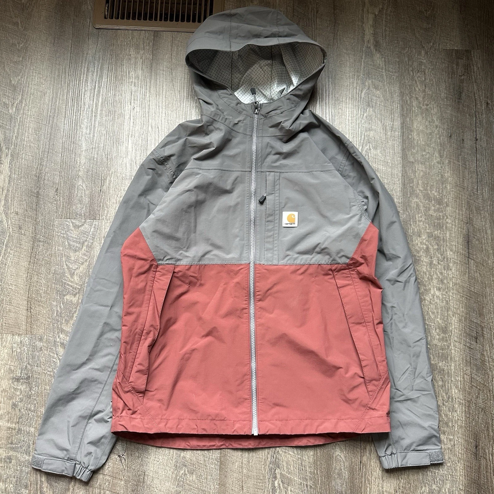 Carhartt Storm Defender Jacket Mens Size M Gray Hooded Waterproof Coat EXC++++++