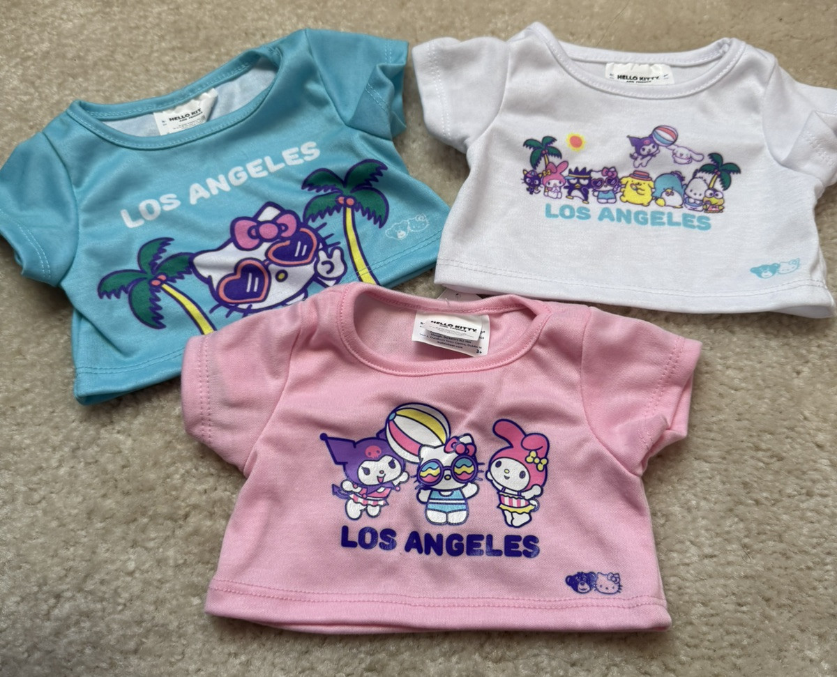 Exclusive Build-A-Bear Hello Kitty LA Workshop Sanrio 3-Piece Shirt Set