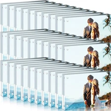 Handepo 30 Pack 5 x 7 Inch Clear Acrylic Picture Frames Bulk Magnetic Photo F...
