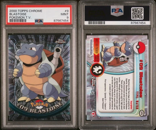 PSA 9 Blastoise • Topps Chrome Pokemon TV 2000