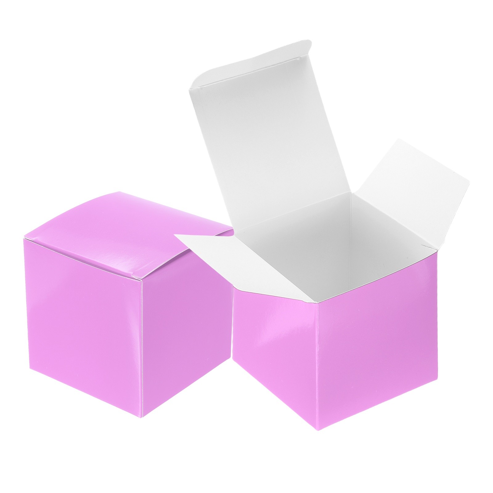 Cajas de regalo de 12 piezas, cajas cuadradas de papel Kraft de 3,1" con tapas, púrpura