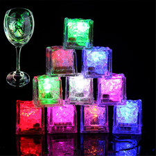 Light up Ice Cubes, 48 Pack Multicolor Waterproof LED Ice Cubes Flashing Glow in