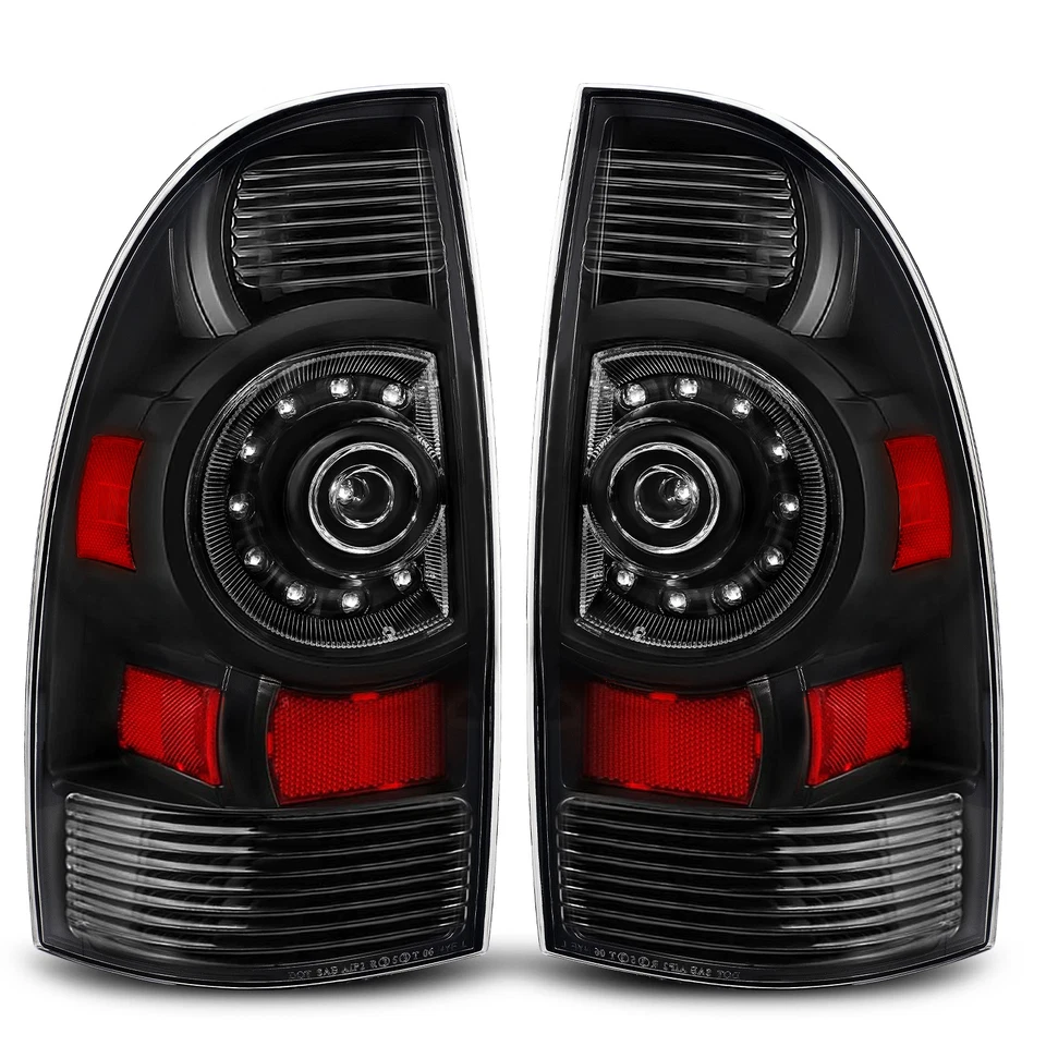 LED Tail Lights For 2005-2015 Toyota Tacoma Brake Black Lamps Right+Left Pair — 第 2/4 张图片