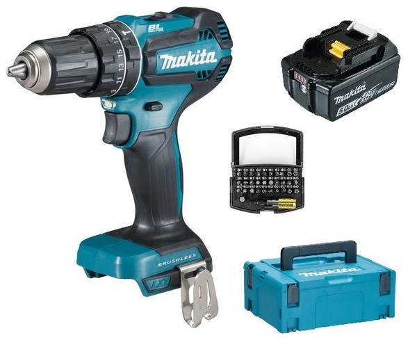 Makita DHP485Z Akku-Schlagbohrschrauber 18V DHP485 + 1Xakku 5Ah + Makpac + Bits-image