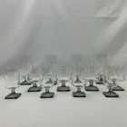 Set of 12 Vtg Federal Glass Nordic Midnight Square Smokey Grey Base Three Sizes