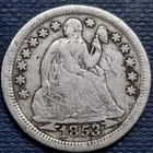 1853 Seated Liberty Dime 10c Better Grade #93572