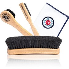 Cobbler s Choice Co. Leather Care Brush Kit with Horsehair Shoe Brush, Dauber