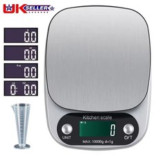 10kg Digital Kitchen Scales Stainless Steel Electronic LCD Cooking Weighing Food