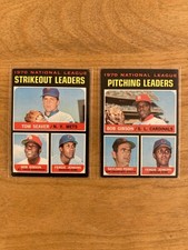 1971 Topps #72  NL Strikeout Leaders & #70 NL Pitching Leaders Seaver/Gibson