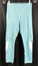 Zyia Active Leggings Pull On Blue Green Women Size S - 24"W 22"L