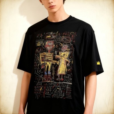 Jean-Michel Basquiat Art Short Sleeve Black Unisex Tshirt Men Women