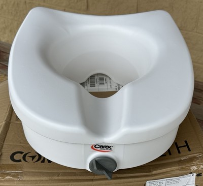 Carex E-Z Lock Raised Toilet Seat With Handles, 5