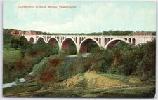 Vintage Connecticut Avenue Bridge Washington DC Linen Postcard