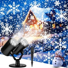 Christmas Snowflake Projector Lights Outdoor Waterproof 2025 Upgraded Double ...