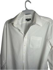 Men  s White Dress Shirt By Stacy Adam  s In Size 17 Large