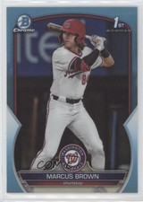 2023 Bowman Draft Chrome Sky Blue Refractor Marcus Brown #BDC-26 11s9