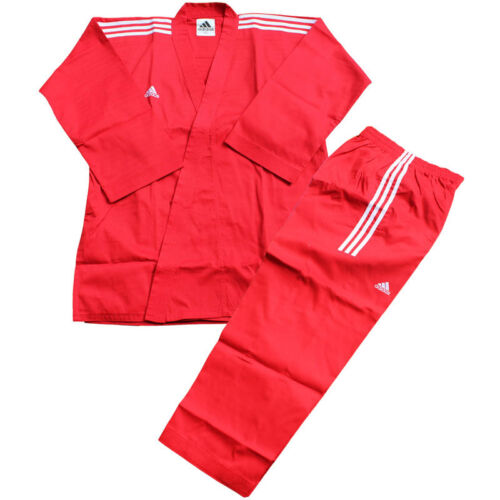 Adidas Champion 3-stripe Open Dobok/Martial Uniform/TaeKwonDo/Karatedo/Gis/Red - Picture 1 of 5