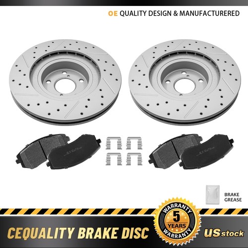 Complete 8pc Brake Kit: Front & Rear Drilled/Slotted Rotors + Pads For Subaru Forester, Impreza, Legacy, Outback