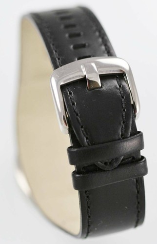 Fossil Reloj Hombre Acero Inoxidable Oro Plata Cuero Negro 50m Blanco Cuarzo - Imagen 2 de 3