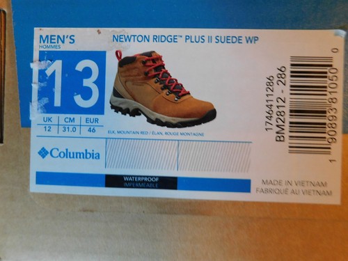 Columbia - Newton Ridge Plus II - 13M - Men's Mid Hiking Boot - Waterproof, Elk - Picture 9 of 10