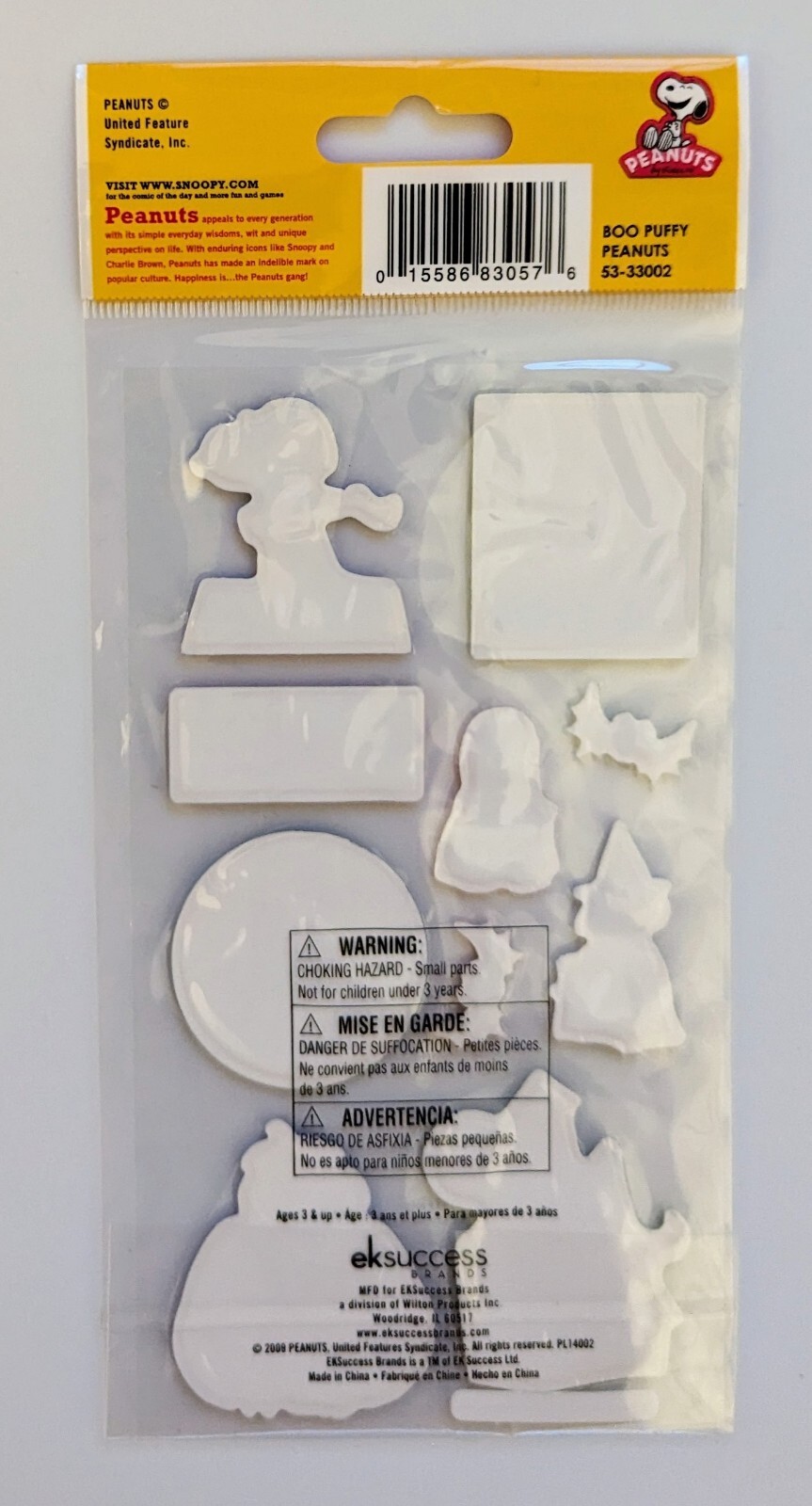 Halloween Puffy Peanuts Snoopy Boo! Scrapbooking Stickers EK Success