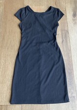 Teeze Me Black Bodycon Mini Dress Ribbed Open Back Sz Medium EUC