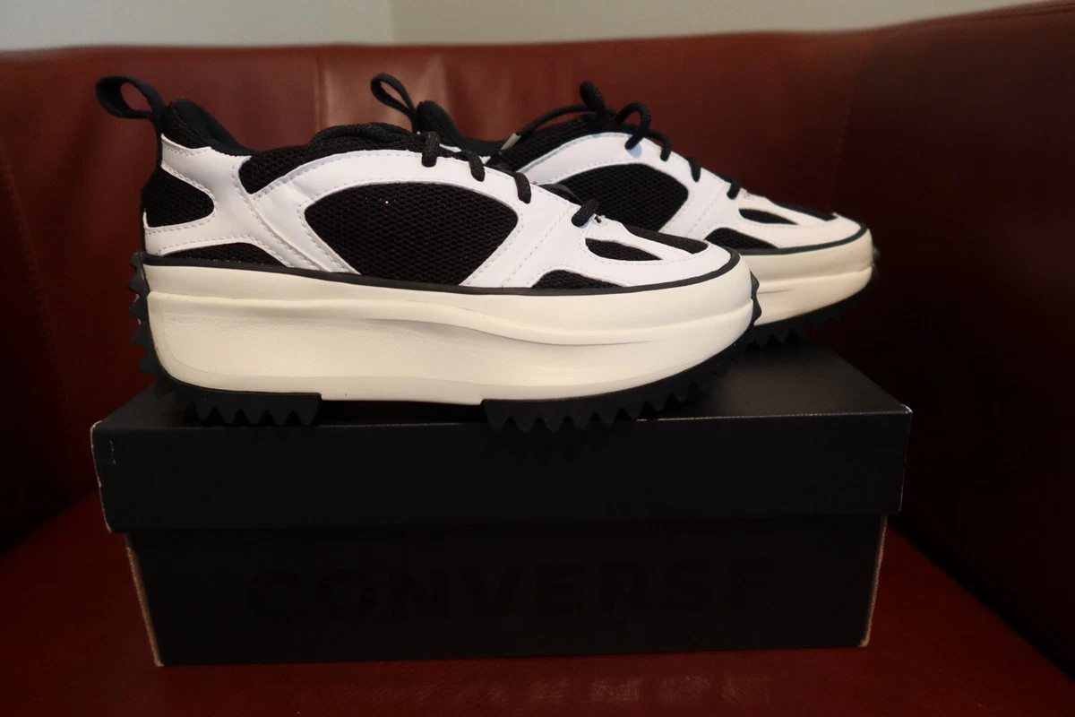 NIB! $136 Converse Run Star Veloz Ox Gentle Tech unisex 36 black u0026 white  leather | eBay