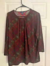 RALPH LAUREN 2X Blouse Keyhole Neckline Top Chaps