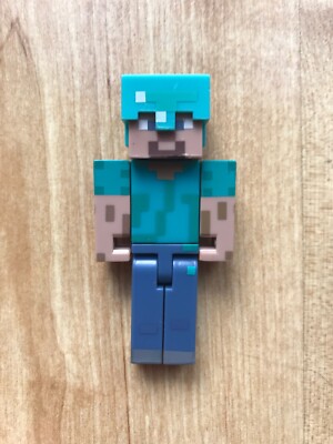 Mojang Minecraft Steve Figur Diamond Helmet Armour Player Vanilla Skin Plain 3''