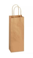 Wine and Liquor Bottle Plain Craft Gift Bags Heavy Paper With Handles