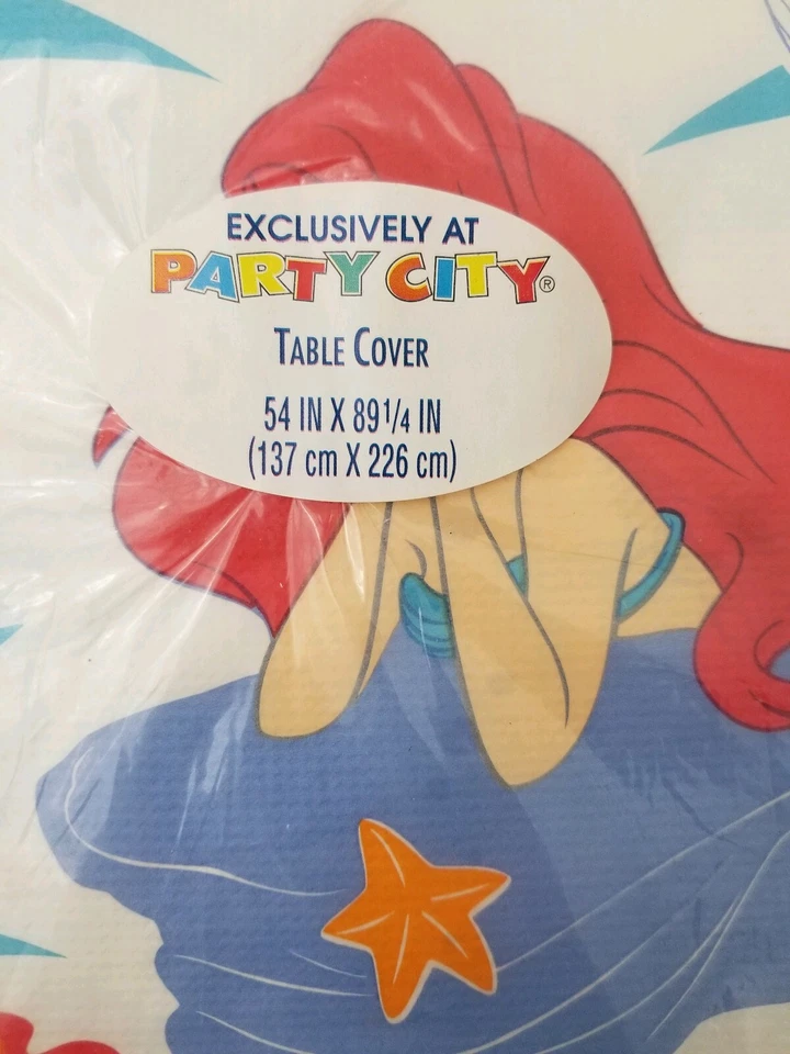 Новый нераспакованный настольный чехол Disney Little Mermaid 54 x 89,25 дюйма Party Express City Hallmark - Изображение 2 из 4