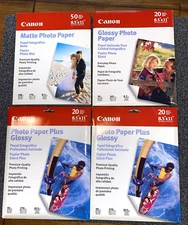 LOT Canon Photo Paper 8.5" x 11" Matte & Glossy NEW SEALED - U Get 110 Sheets