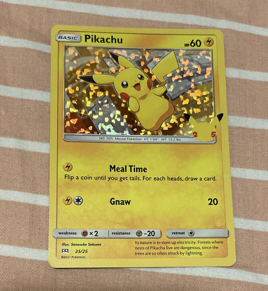 Mavin  McDonalds Pikachu Holo Shiny 25/25 Fresh Pokemon Card 2021 With  Stickers