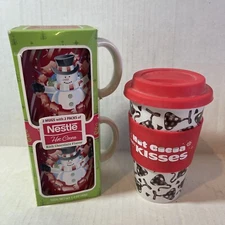 Nestle Hot Cocoa Coffee Mugs Santa Clause with 2 Packs Hot Coco Lot Of (2)