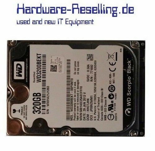 Western Digital 320GB 7,2k SATA 2.5" WD3200BEKT-00PVMT0
