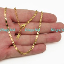 18K Yellow Gold Filled Hypo-Allergenic Flat Mariner Link Chain Necklace A090 Y
