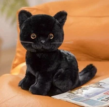Black Kitten Cat 10 Inch Stuffed Animal Plush Toys Doll Kids Gifts