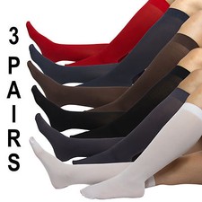 3 Pairs Legwear Girls Trouser Socks NU123- NU-NU Brand with Comfort Band 9 - 11