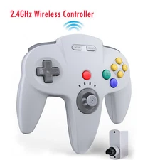 2.4G Wireless N64 Controller Rechargeable Gamedpad For Nintendo 64 w/Rumble Pak