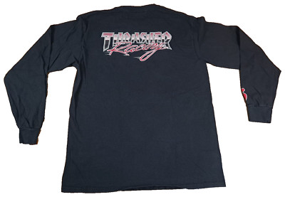 Vintage Thrasher Racing Magazine Shirt Skateboard Men's Med Long Sleeve 13 Black